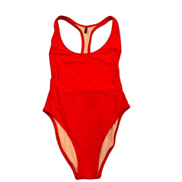 J. Crew Red Racerback One Piece Swimsuit - Picture 1 of 6